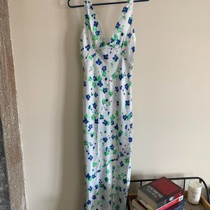 Satin Floral Midi Dress